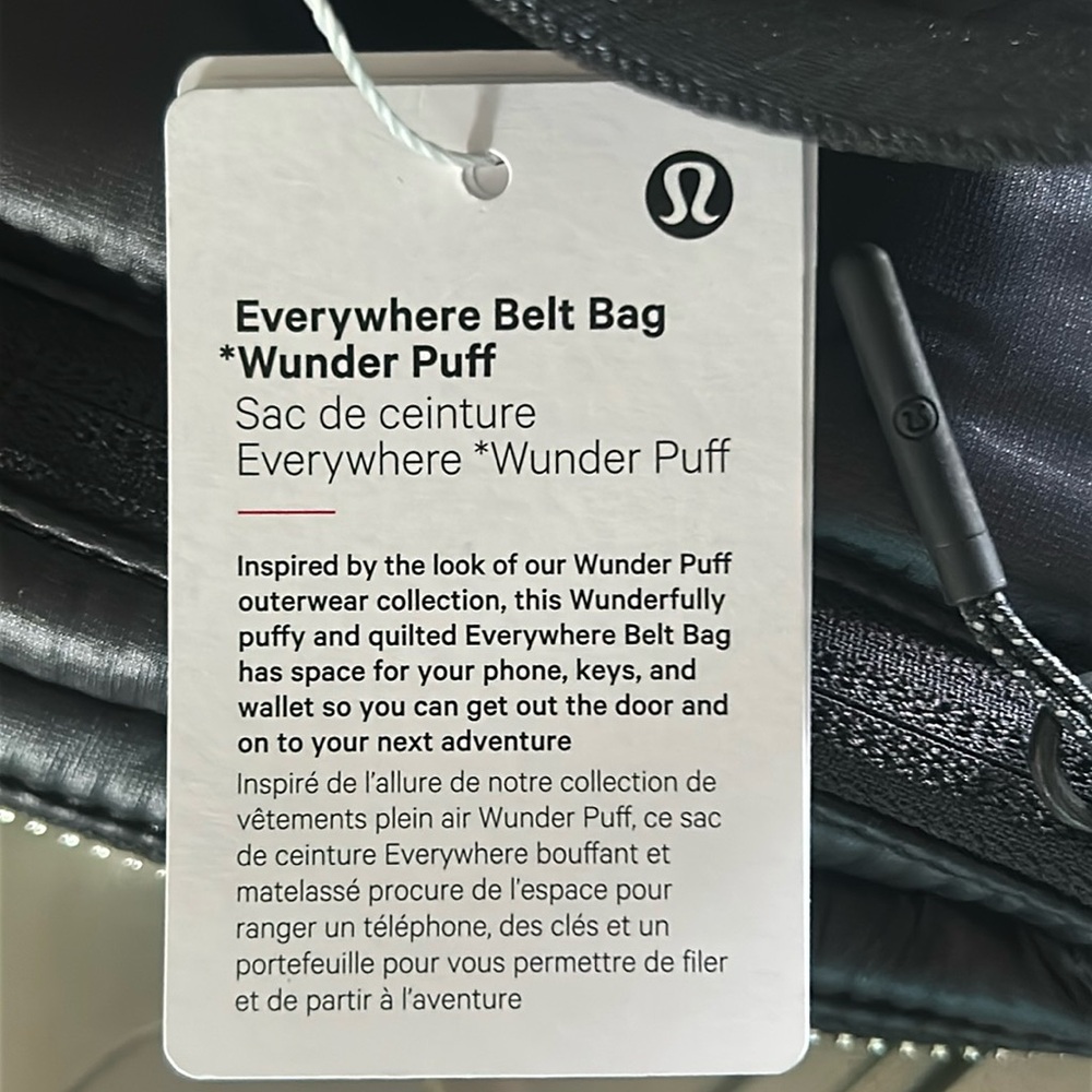 🆕 LULULEMON ATHLETICA Everywhere Belt Bag Wunder Puff Shine Black 1L NWT - Picture 15 of 17